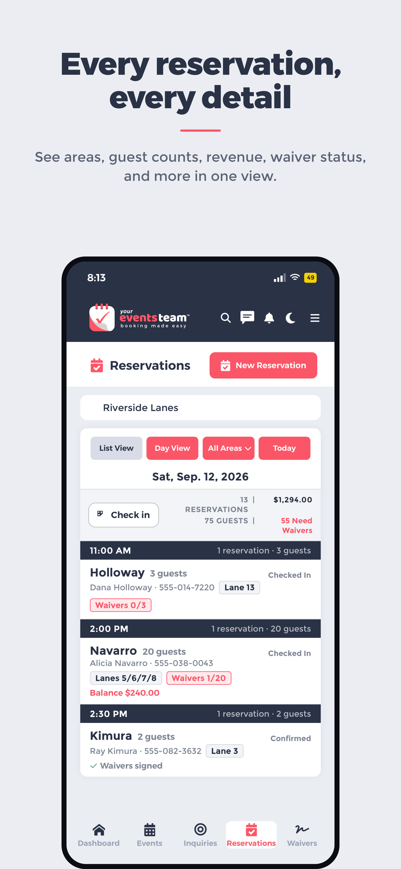 Reservation List
